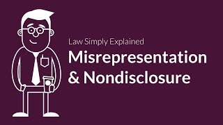 Misrepresentation and Nondisclosure  Contracts  Defenses amp Excuses [upl. by Fein]