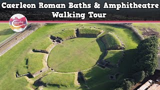 CAERLEON ROMAN BATHS amp AMPHITHEATRE WALES  Walking Tour  Pinned on Places [upl. by Onoitna]