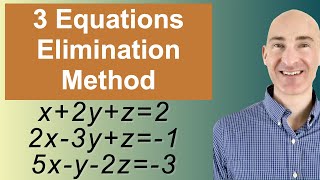 Solving Systems of 3 Equations Elimination [upl. by Janice833]